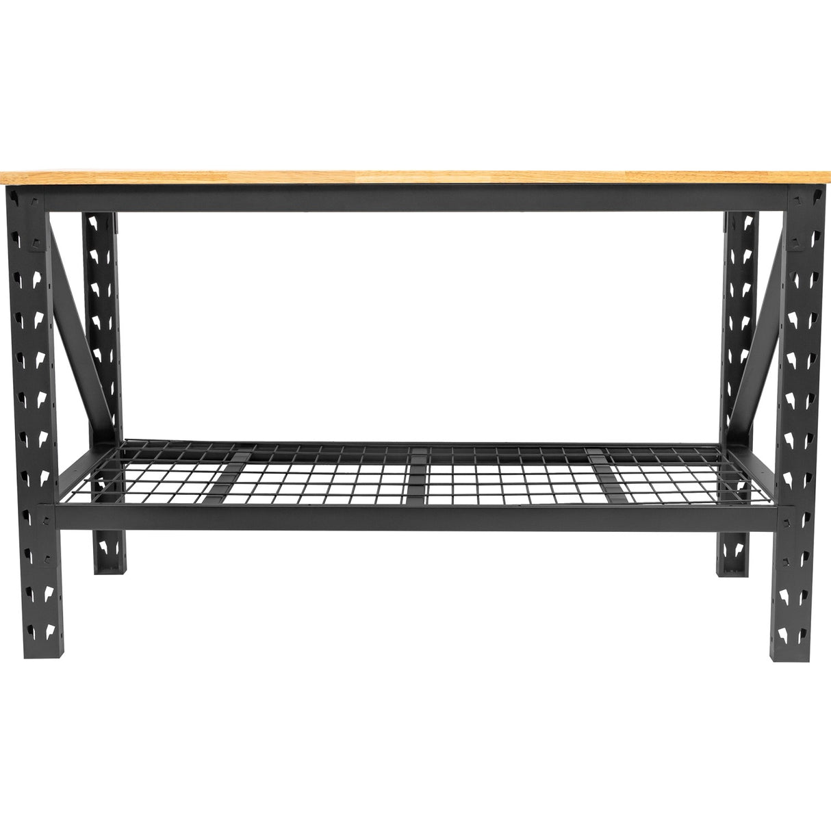 Professional Heavy Duty Steel Workbench With Rubberwood Worktop 800kg Width 1520mm With Undershelf | Wb6024