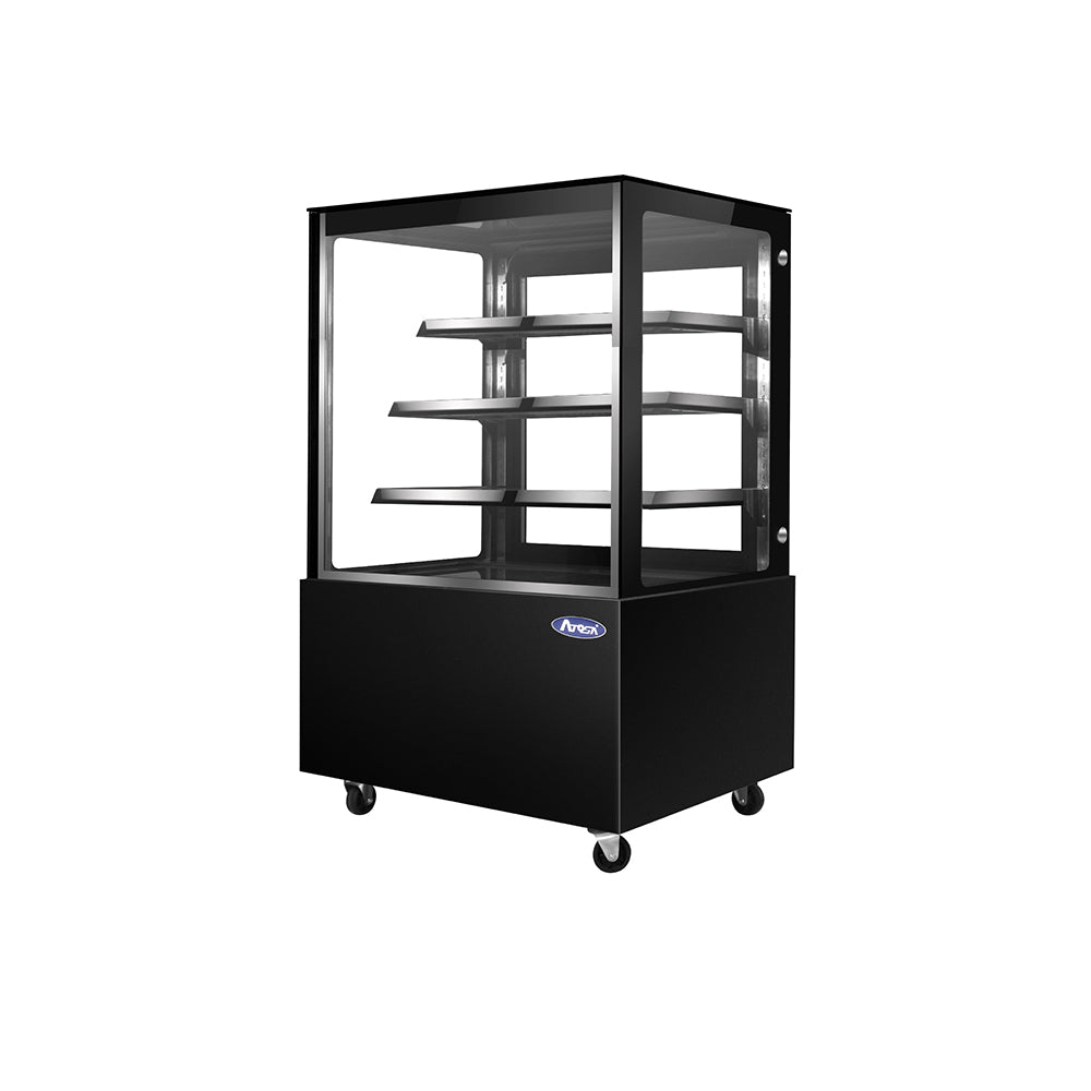 Atosa 900mm Wide Refrigerated Squared Fronted Showcase with Rear Sliding Door Access