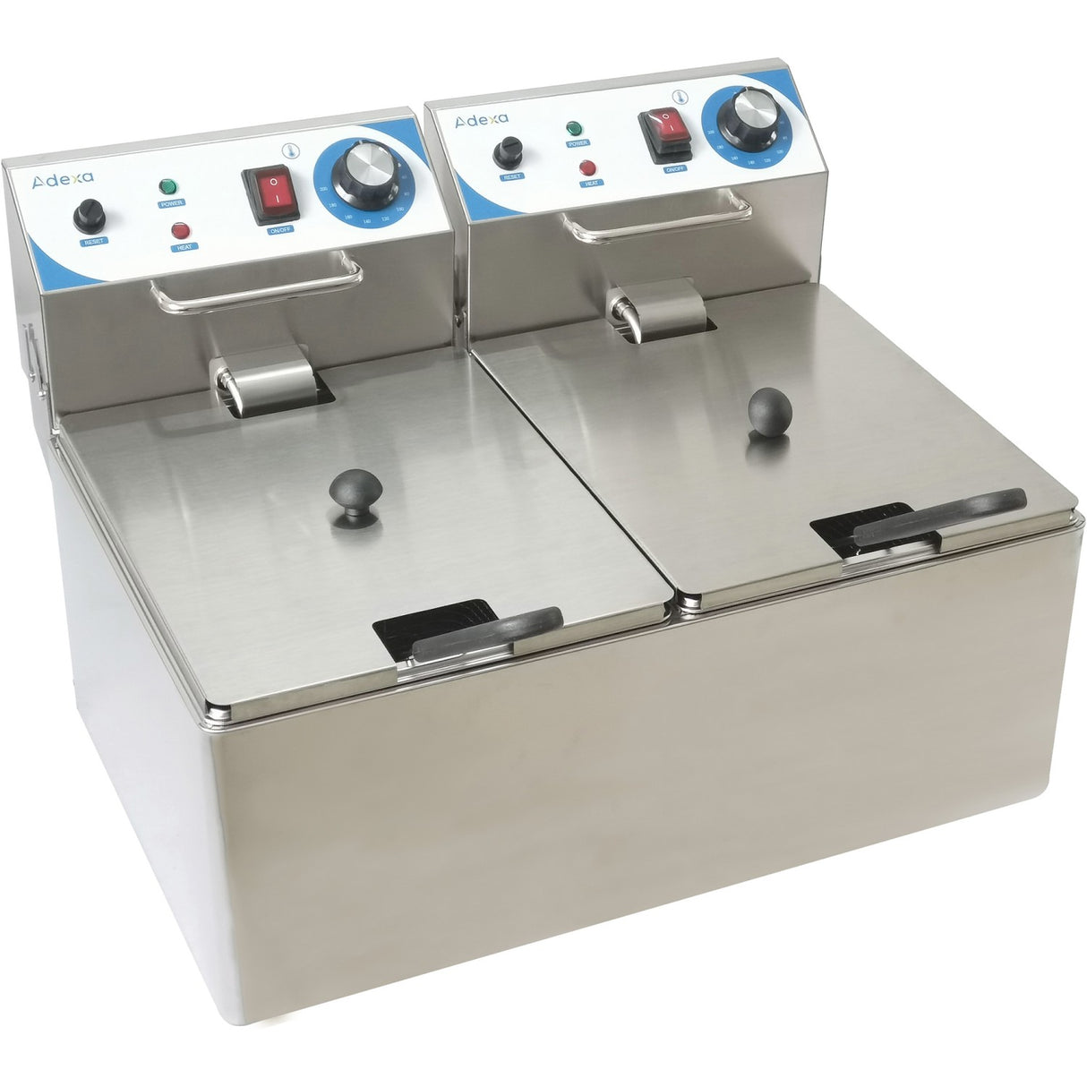 Commercial Double Deep Fat Fryer 10 + 10 Litres 3k W Countertop | Wh122 A