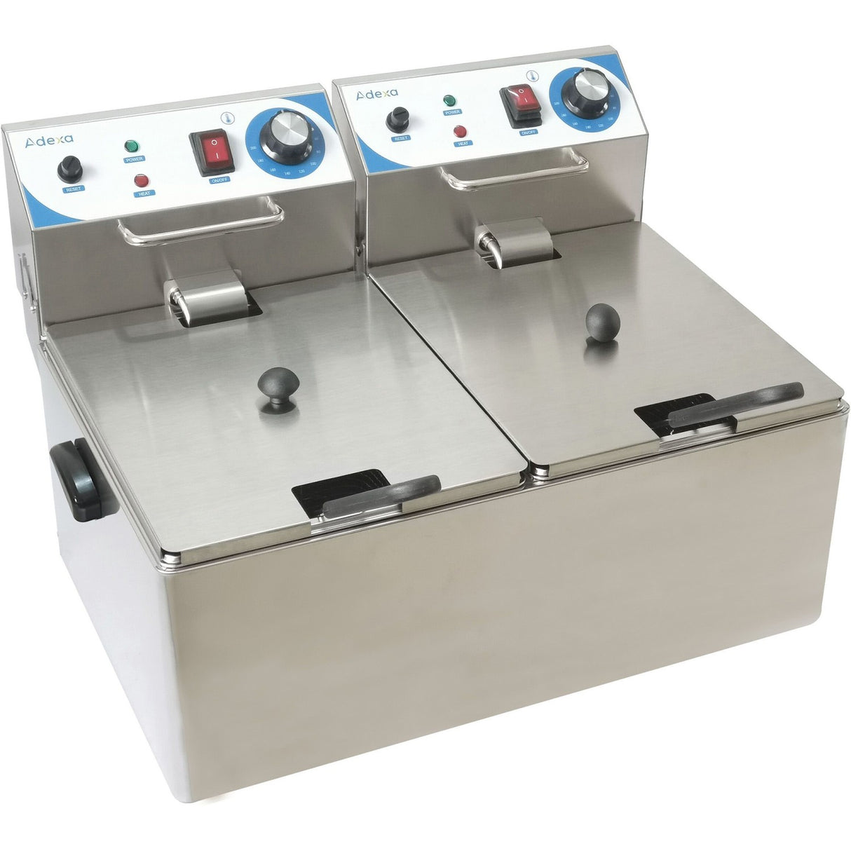 Commercial Double Deep Fat Fryer 10 + 10 Litres 3k W Countertop | Wh162 A