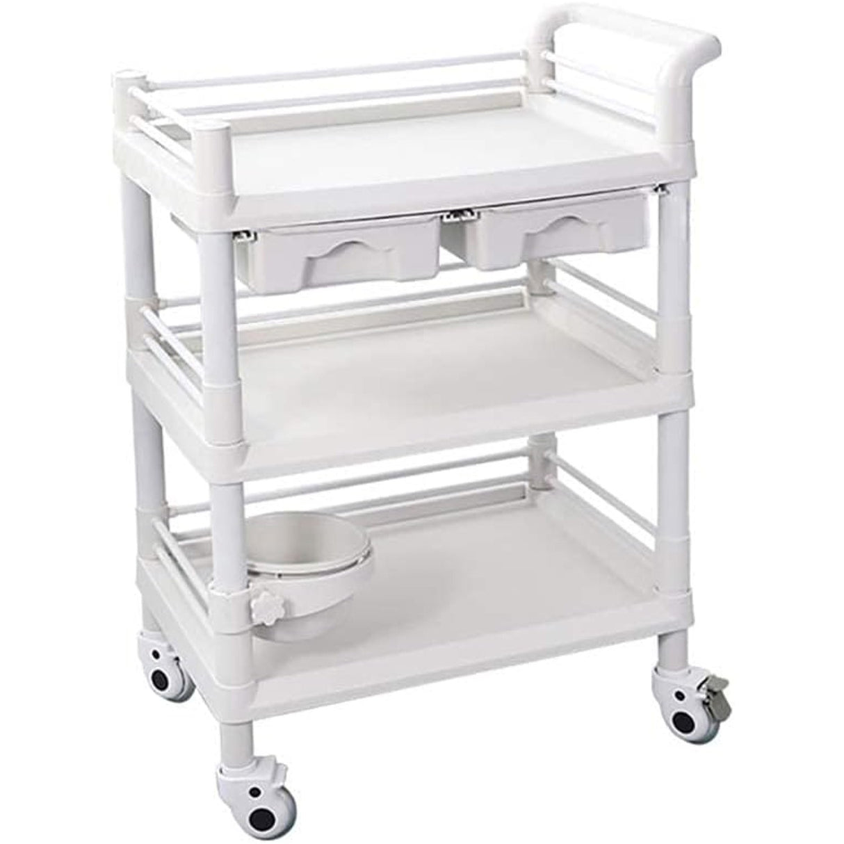 Professional 3 Tier Mobile Medical Trolley 2 Drawers Abs 750x530x980mm | Wh3 Lt7553 D2