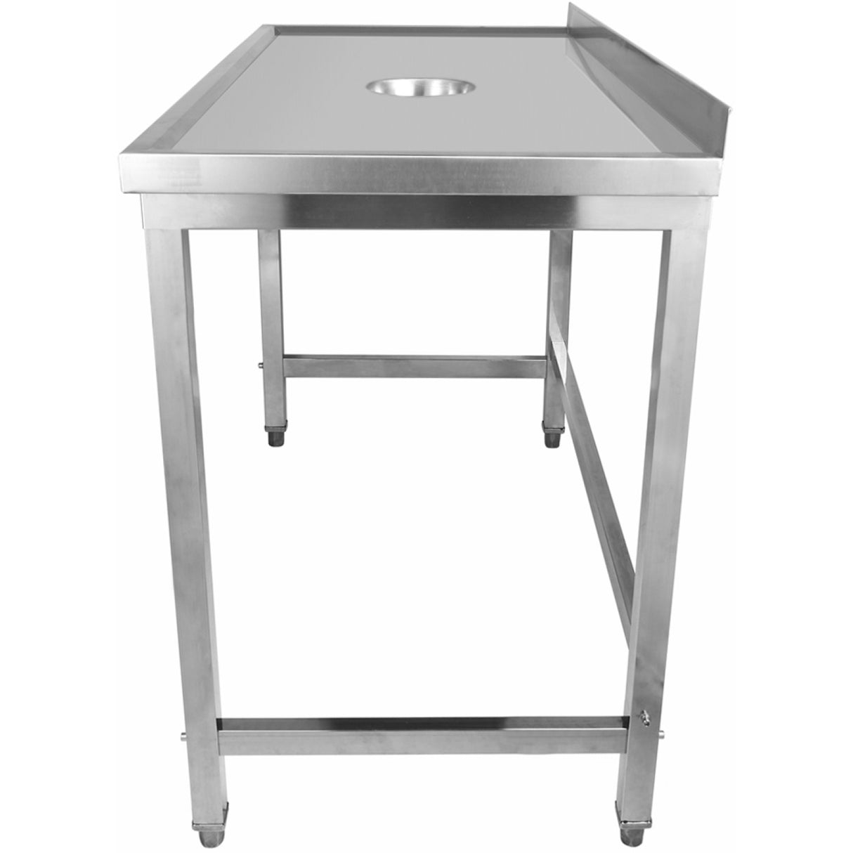 Professional Waste Disposal Table Stainless Steel 4 Side Up Marine Edge Backsplash 1200x700x950mm | Whdw12070 B