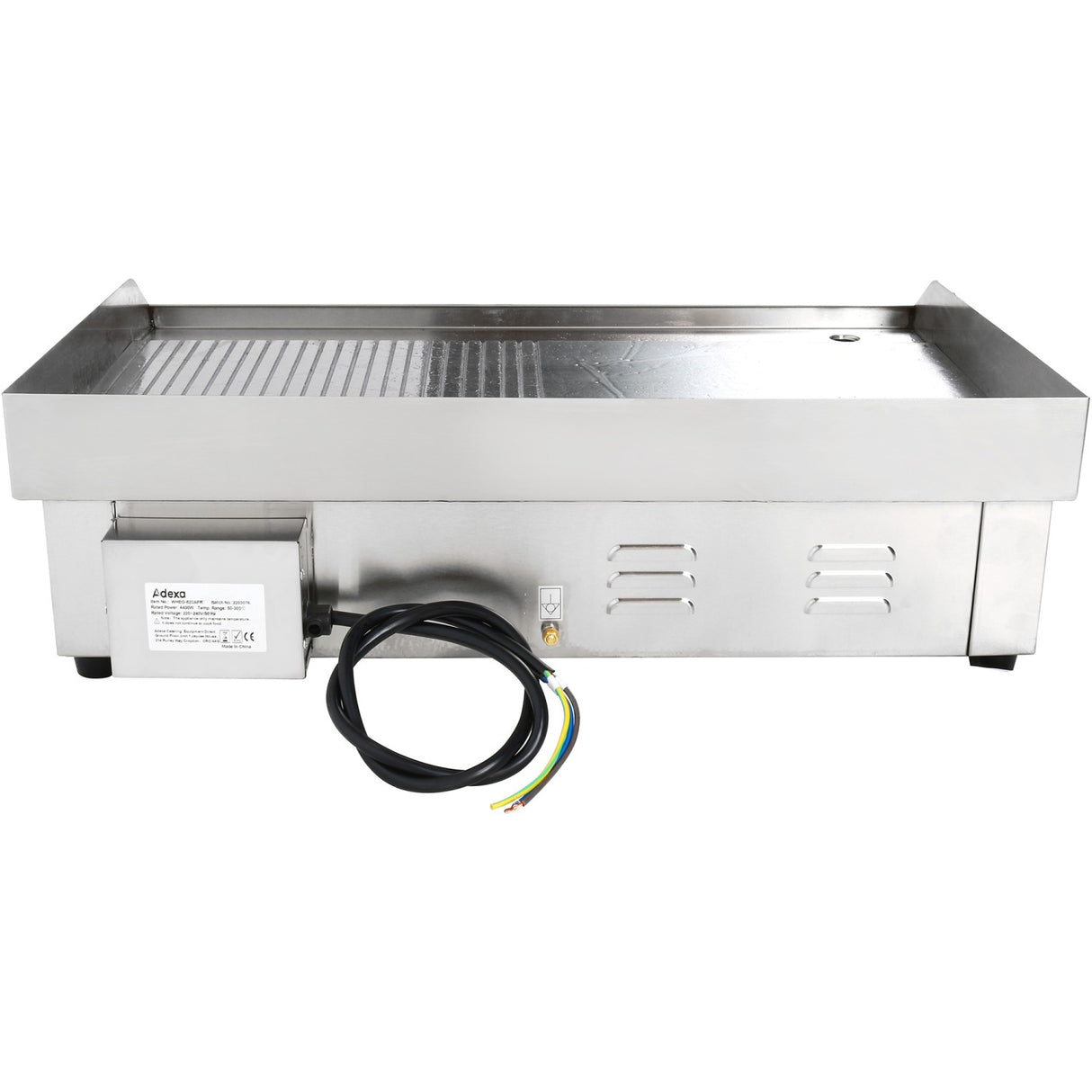 Commercial Griddle Smooth/Ribbed 728x393mm 2 Zones 4.4k W Electric | Wheg820 Afr