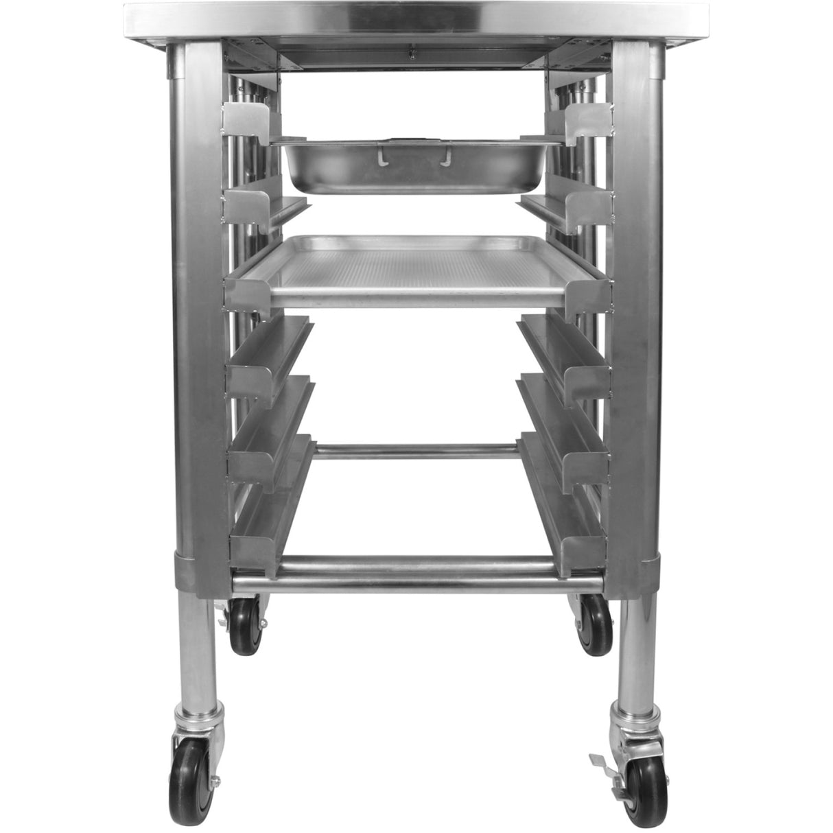 Commercial Mobile Equipment Stand With 6 Tier Tray Rack Gn1/1 Marine Edges 600x700x900mm | Whmtr7060 C