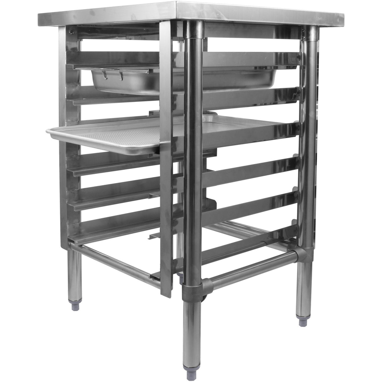 Commercial Equipment Stand With 6 Tier Tray Rack Gn1/1 Marine Edges 600x700x900mm | Whmtr7060