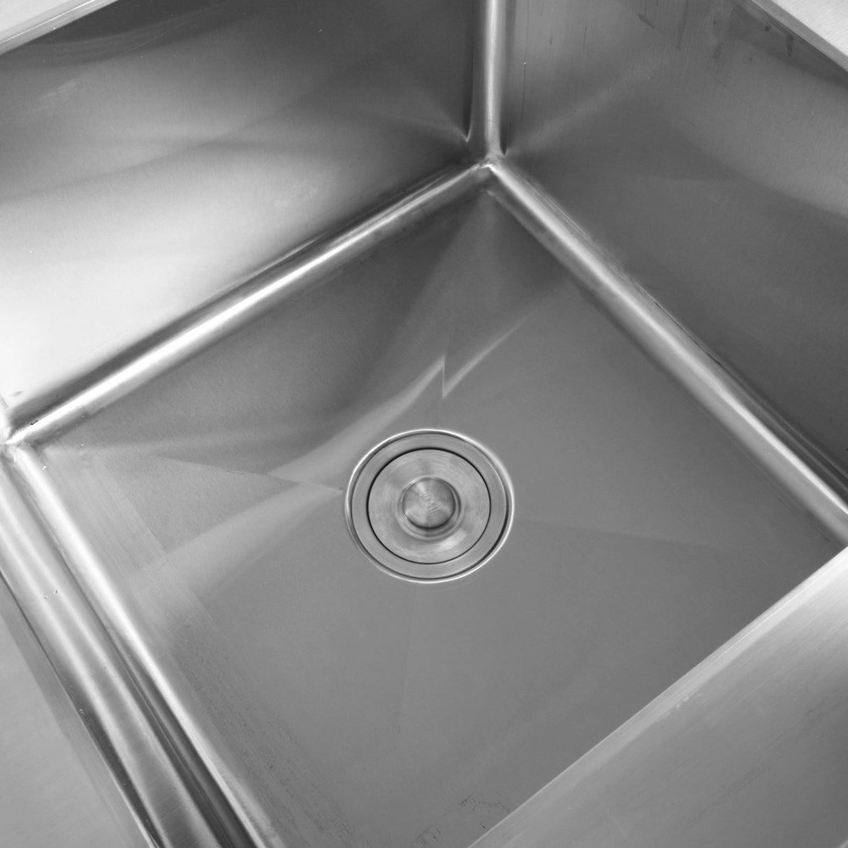 Commercial Stainless Steel Single Sink With Left Bowl &Amp; Right Scrapping Hole + Splashback 1400x700x950mm | Whstd1470 L