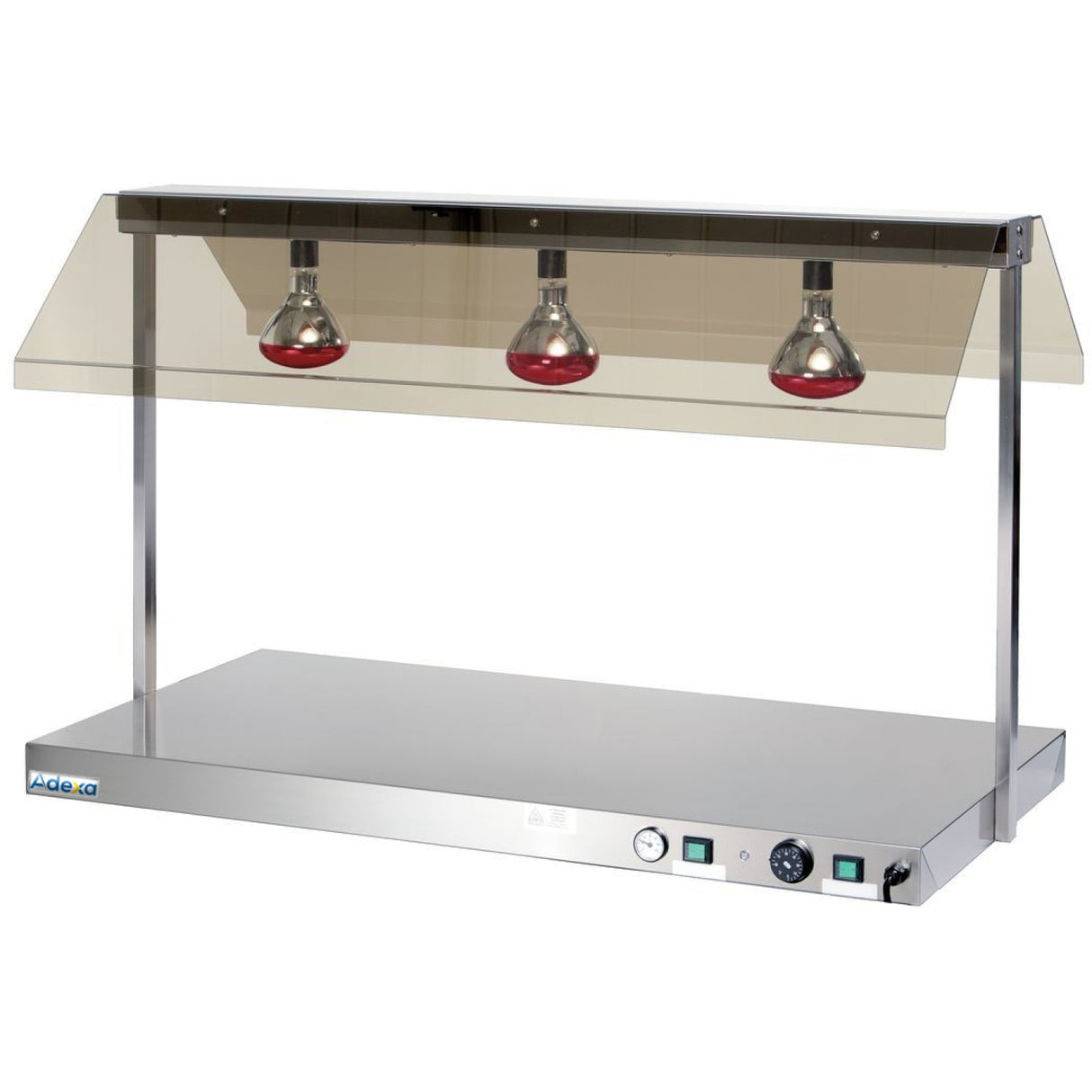 Buffet Food Warmer With Gantry Stainless Steel 3 Infrared Lamps Sneeze Guards 3x Gn1/1 | Wm3 F