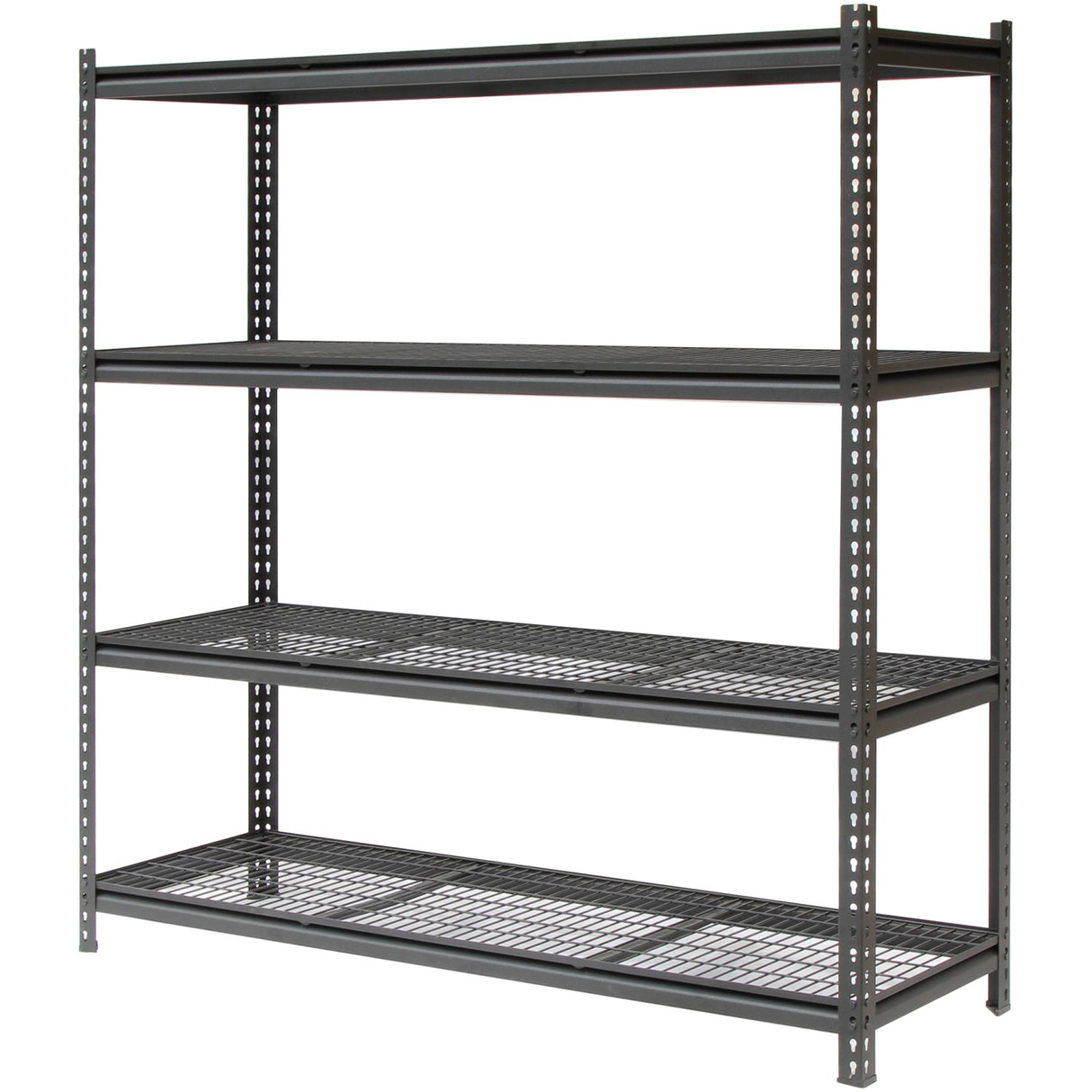 Professional Heavy Duty Shelving Unit Powder Coated Steel 1820x540x1830mm 4 Shelves Black | Fuji403