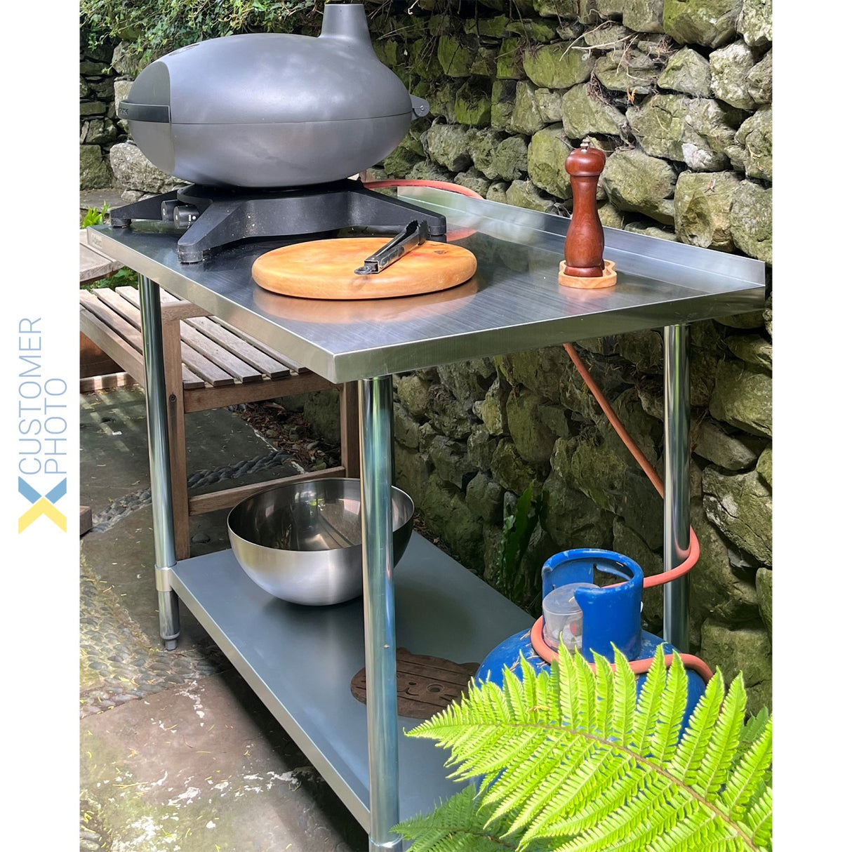 Commercial Stainless Steel Work Table Bottom Shelf Upstand 1200x700x900mm | Wt70120 Gb