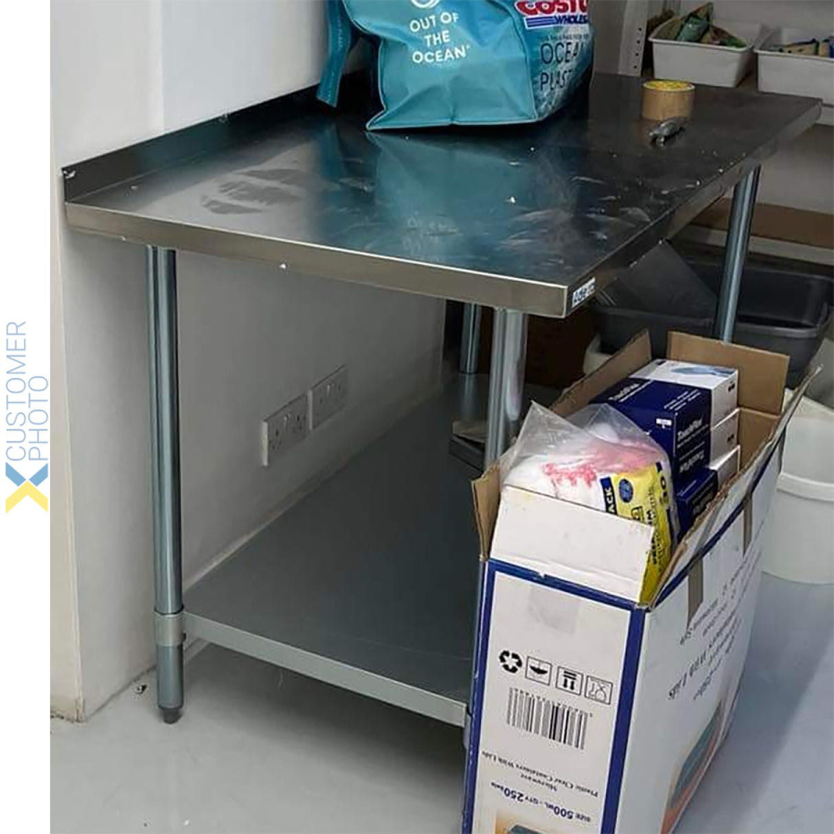 Commercial Stainless Steel Work Table Bottom Shelf Upstand 1200x700x900mm | Wt70120 Gb