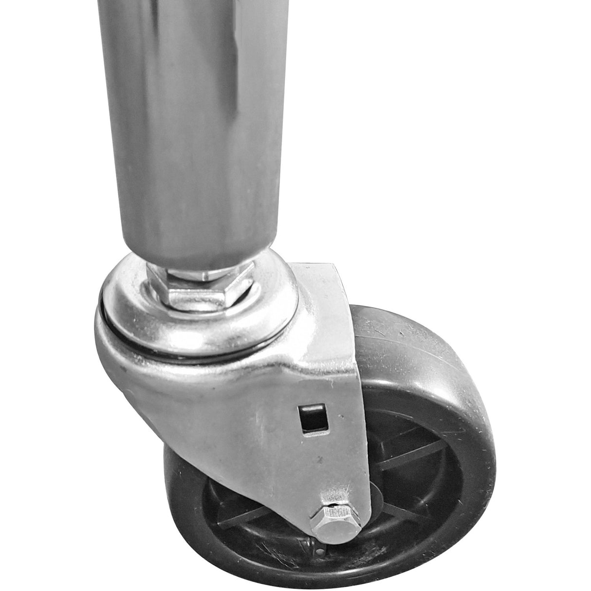 Commercial Mobile Work Table With Adjustable Feet Stainless Steel Bottom Shelf Rear Upstand 600x600xx850/930mm | Wt6060 C