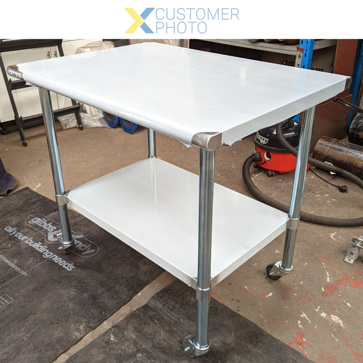 Commercial Mobile Work Table Stainless Steel Bottom Shelf 1000x750x900mm | Wtg750 X1000 C