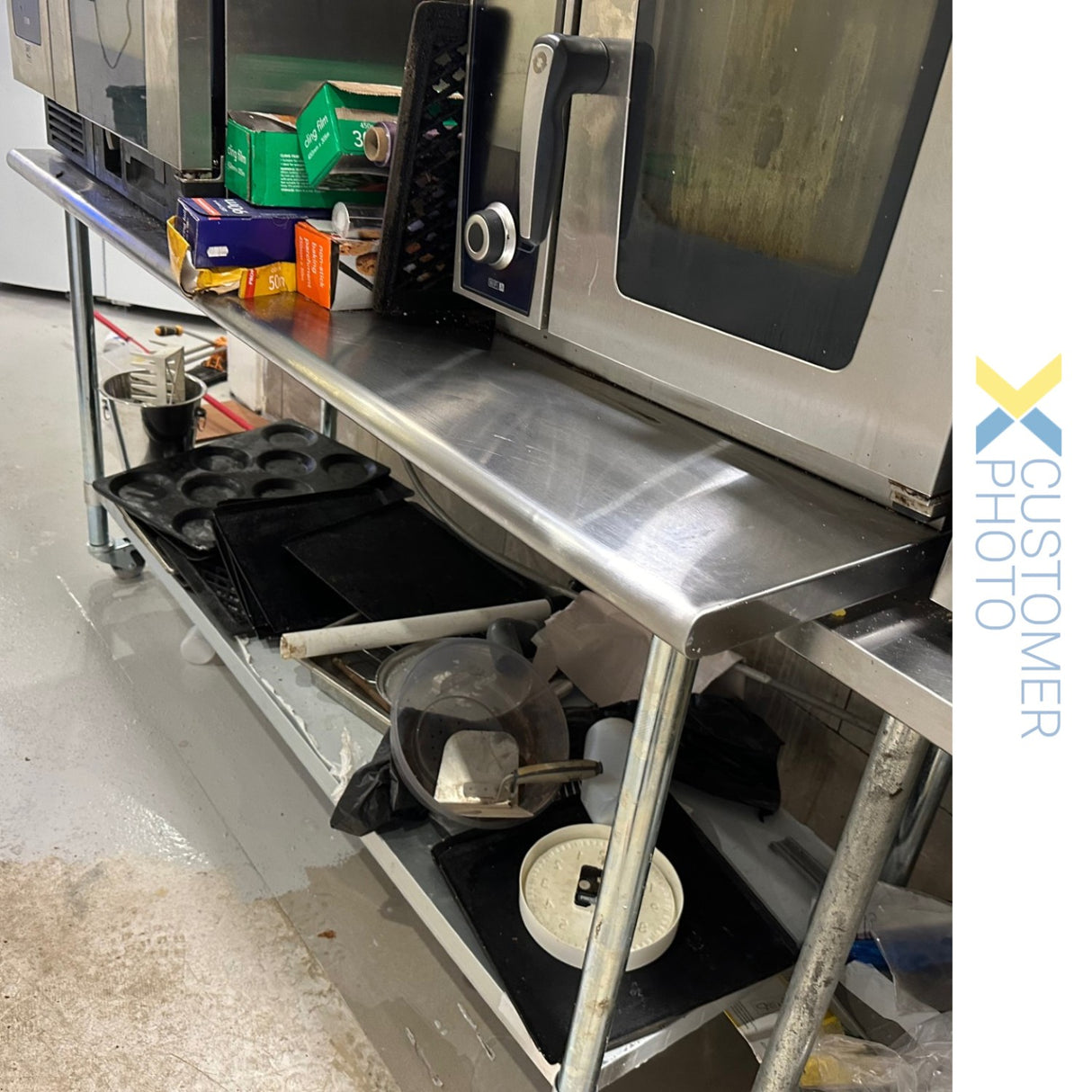 Commercial Mobile Work Table Stainless Steel Bottom Shelf 1800x750x900mm | Wtg750 X1800 C