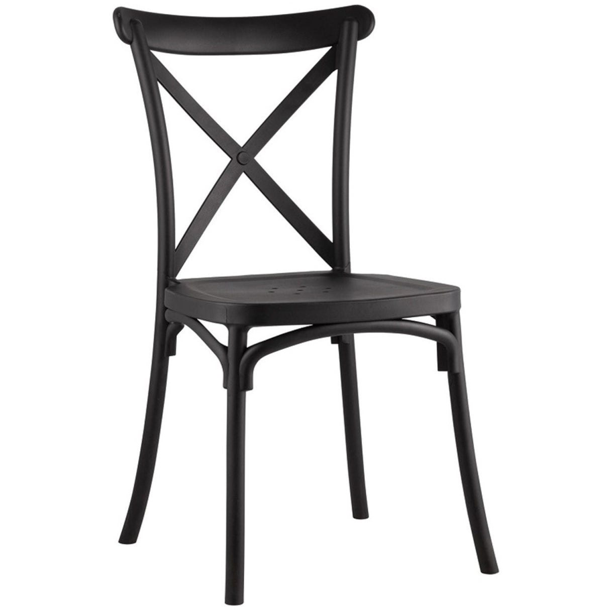 Bistro Dining Chair Cross Back Pp/Fiberglass Black | Ww050