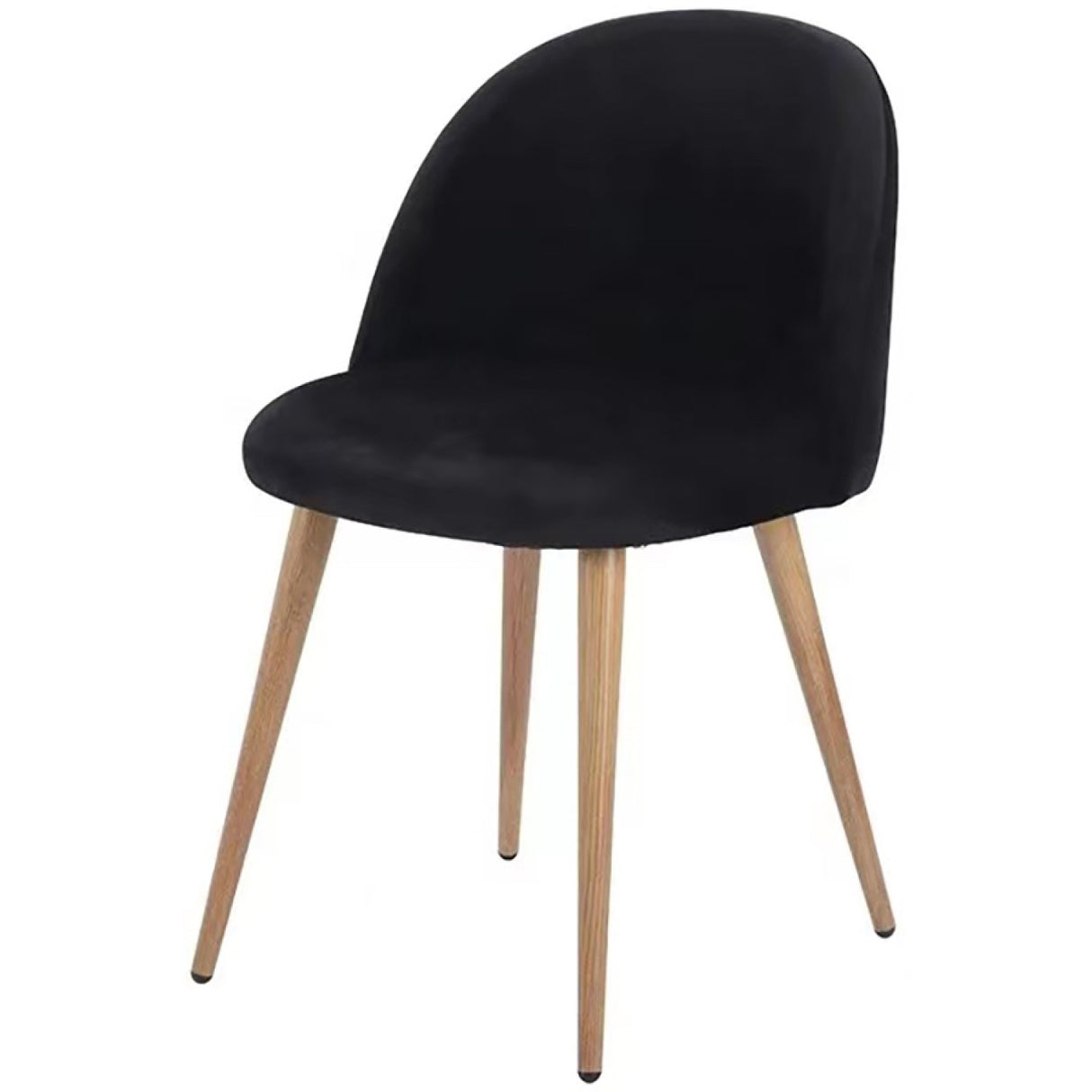 Velvet Dining Chair Black &Amp; Wood | Ww095