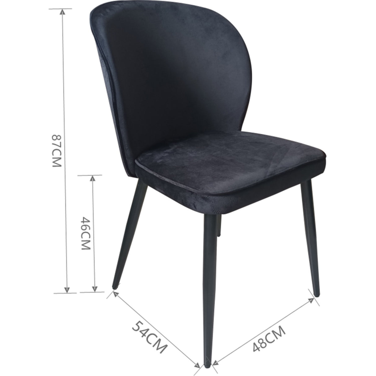 Velvet Dining Chair Black | Ww166
