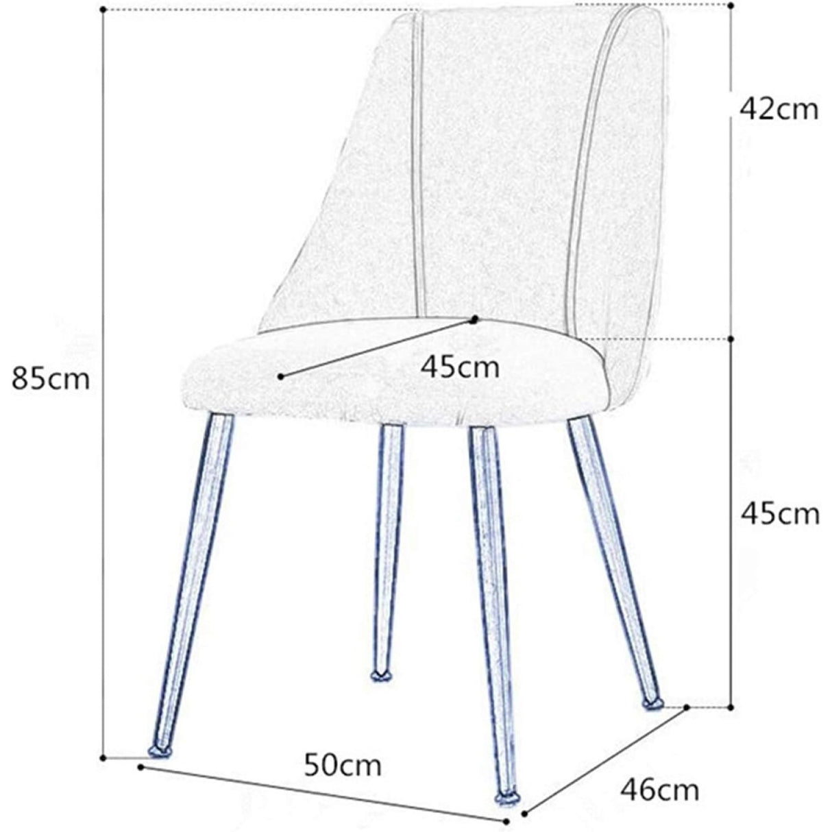 Velvet Dining Chair Light Grey | Ww185 Lightgrey