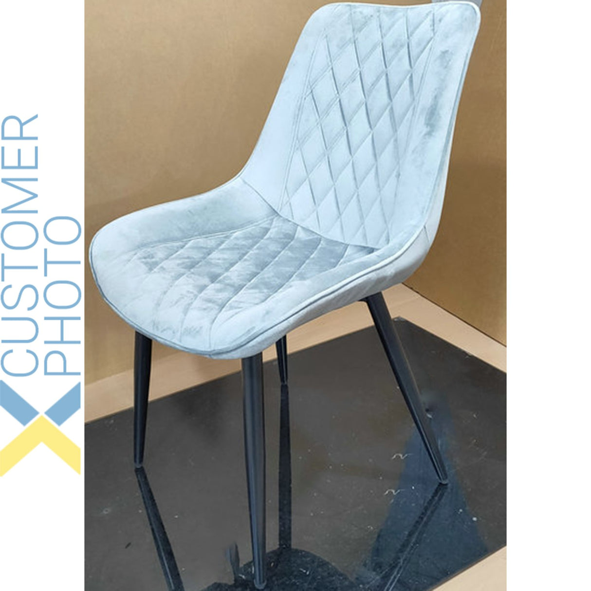 Side Dining Chair Velvet Seat Light Grey | Ww198 Lightgrey