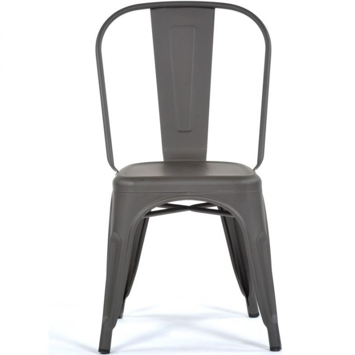 4pcs Bistro Dining Chair Steel Dark Grey Indoors | Ww60 G