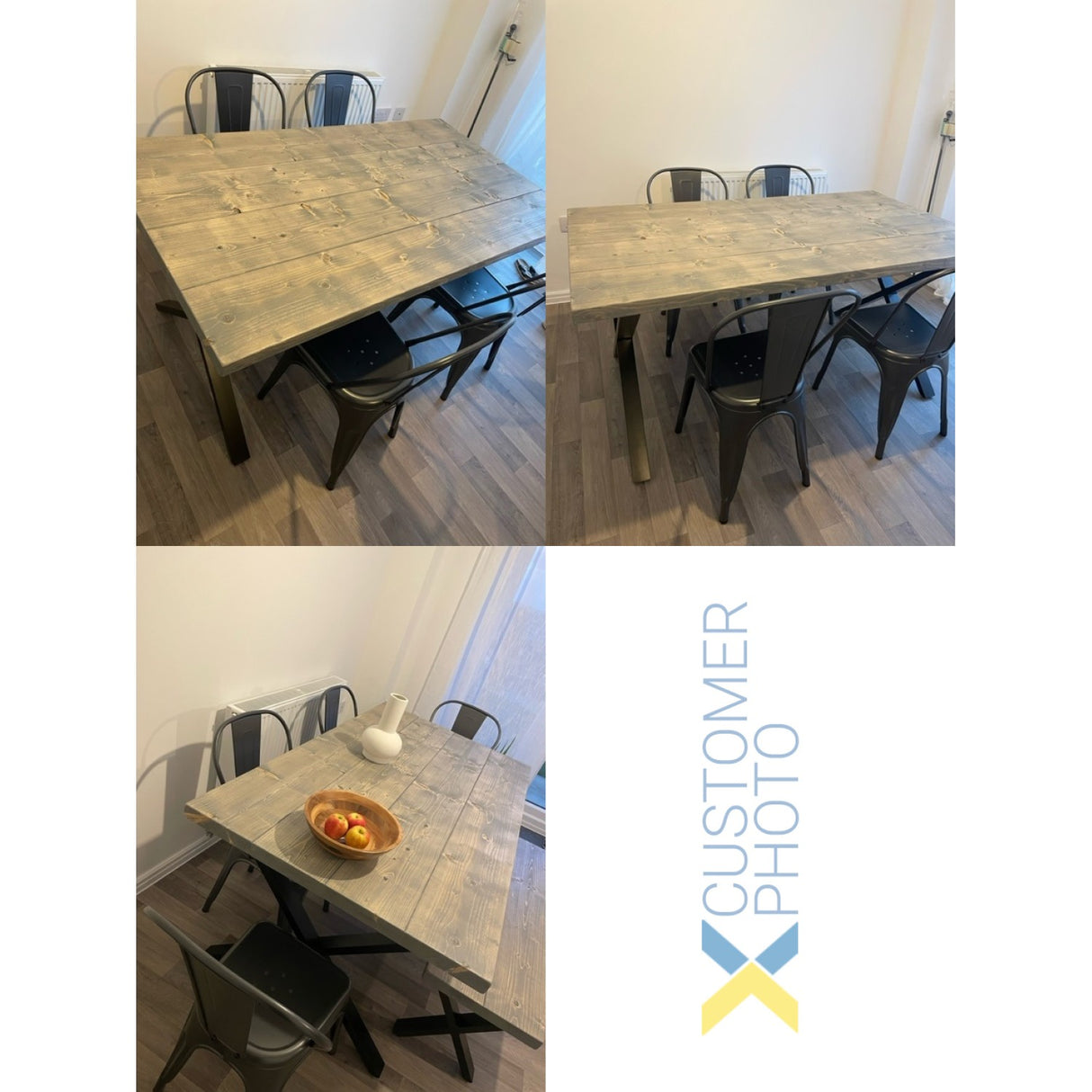 4pcs Bistro Dining Chair Steel Dark Grey Indoors | Ww60 G