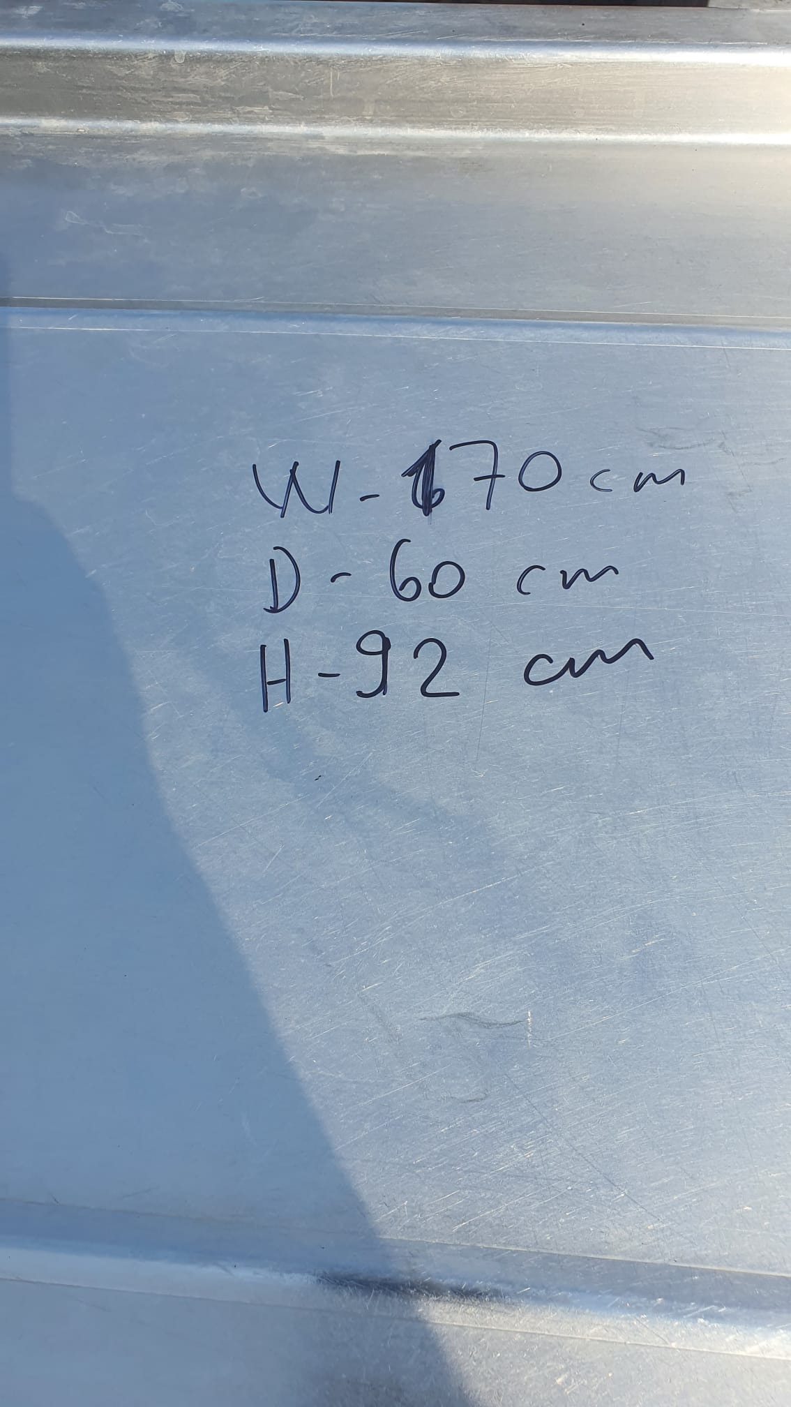 Drain table for dishwasher right side 170x60x92cm - Used