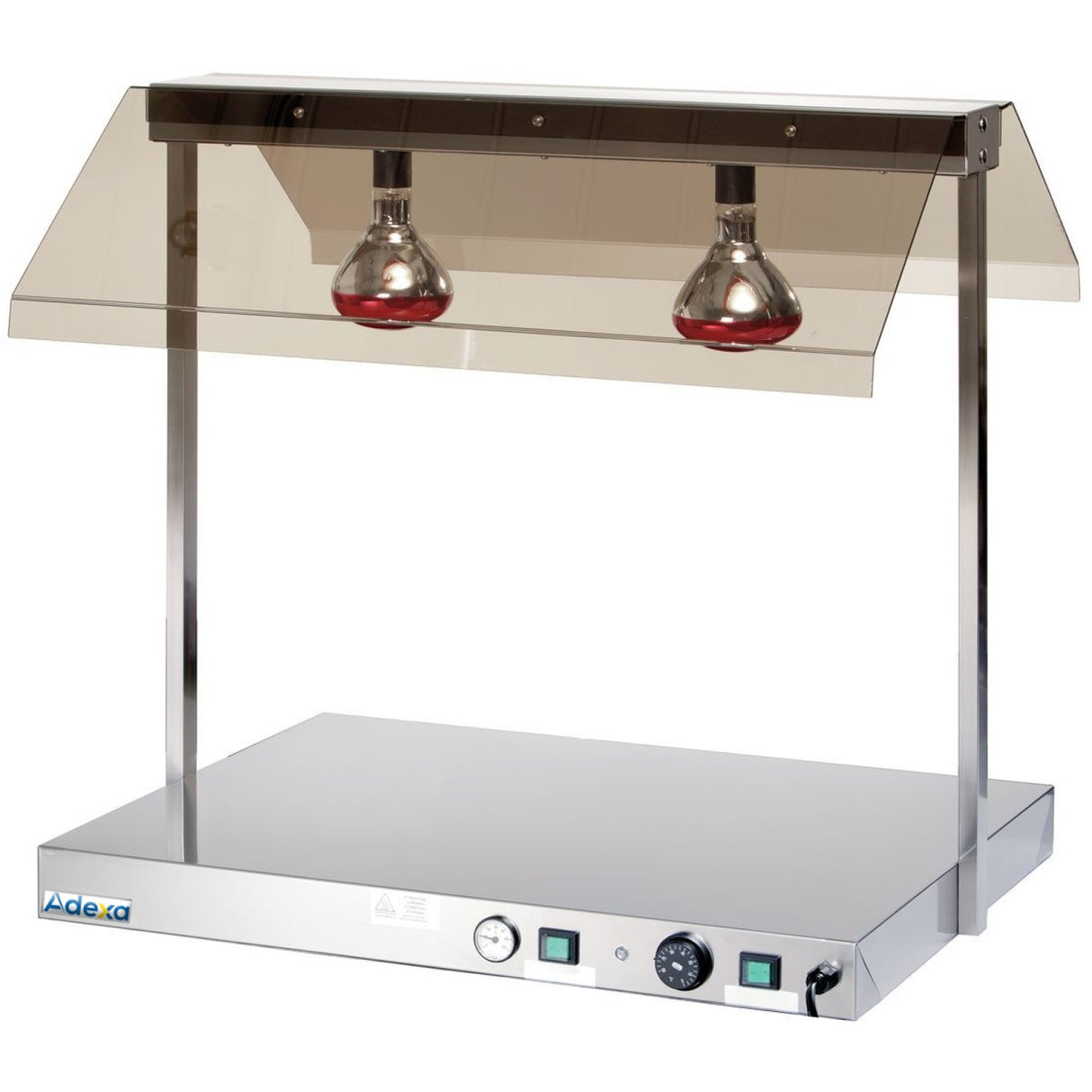 Buffet Food Warmer With Gantry Stainless Steel 2 Infrared Lamps Sneeze Guards 2x Gn1/1 | Wm2 F