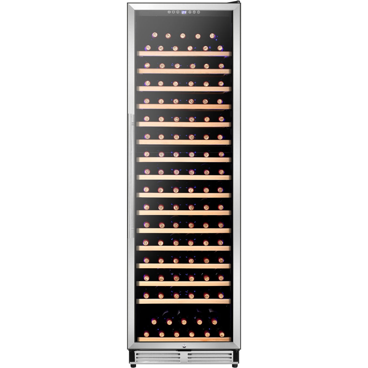 Commercial Wine Cooler 16 Shelves 457 Litres 185 Bottles Single Temperature Zone Compressor Cooling 598x685x1957mm Stainless Steel | Yc510 As