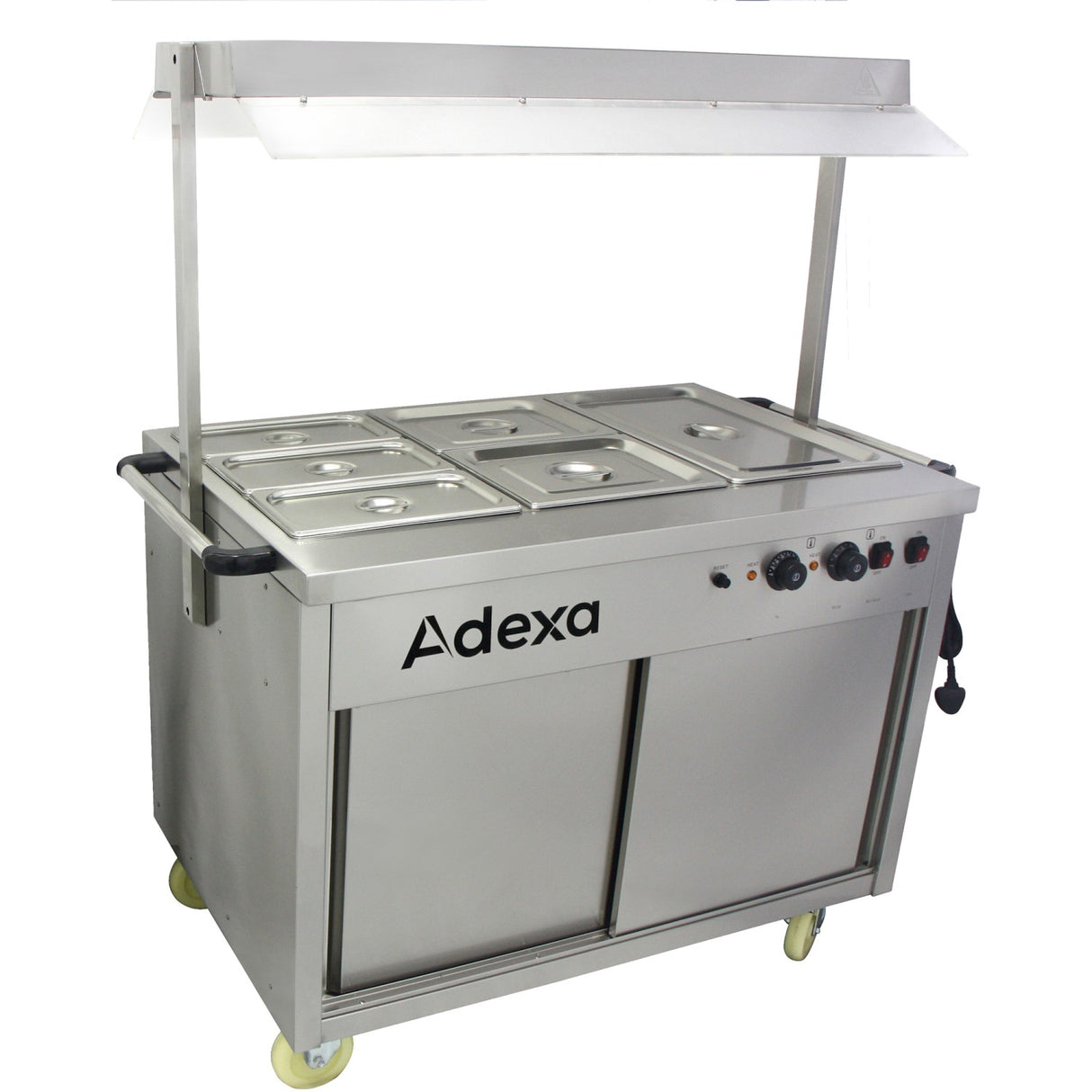Mobile Bain Marie Top Hot Cupboard With Heated Sneeze Guard |  Yh3 W