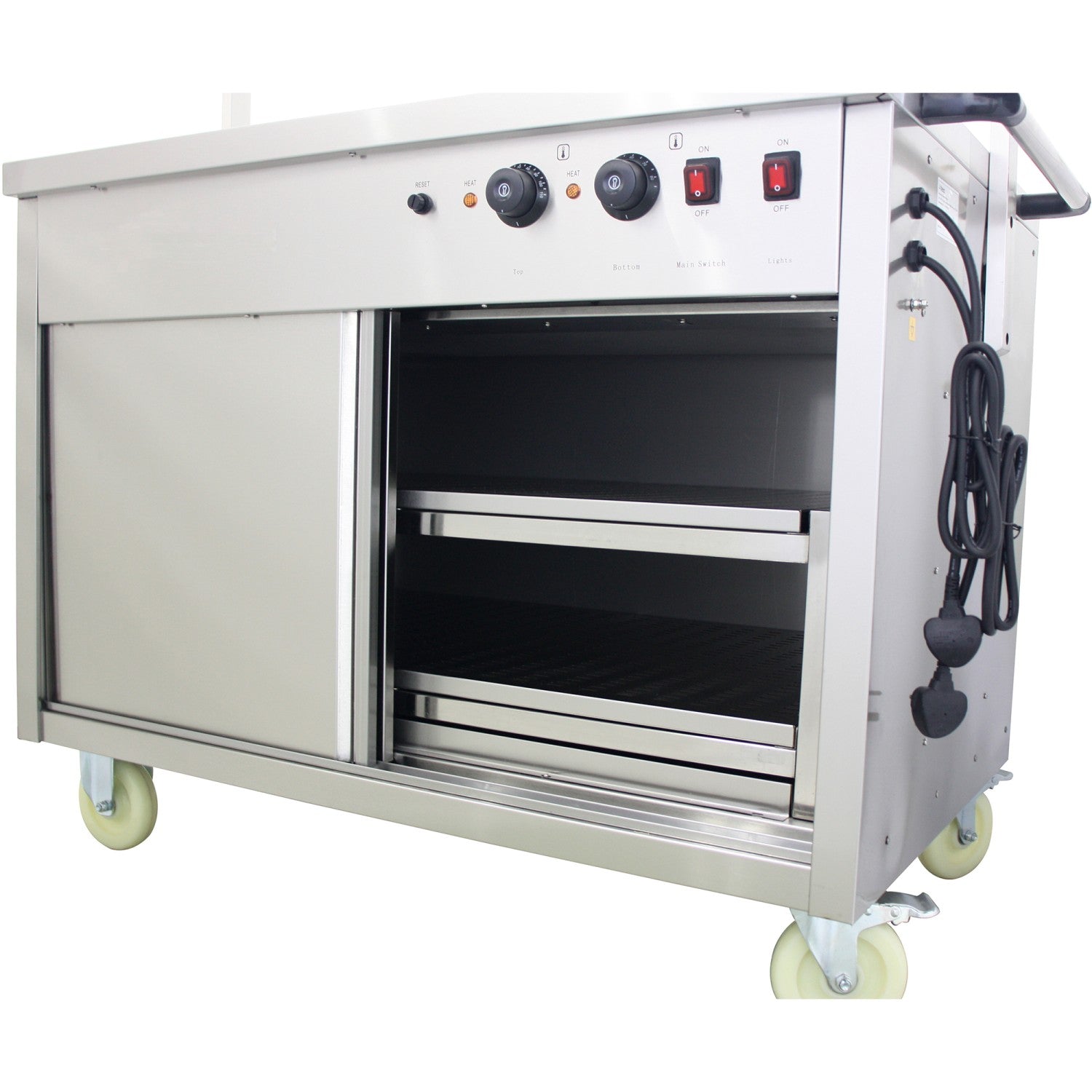 Mobile Bain Marie Top Hot Cupboard With Heated Sneeze Guard |  Yh3 W