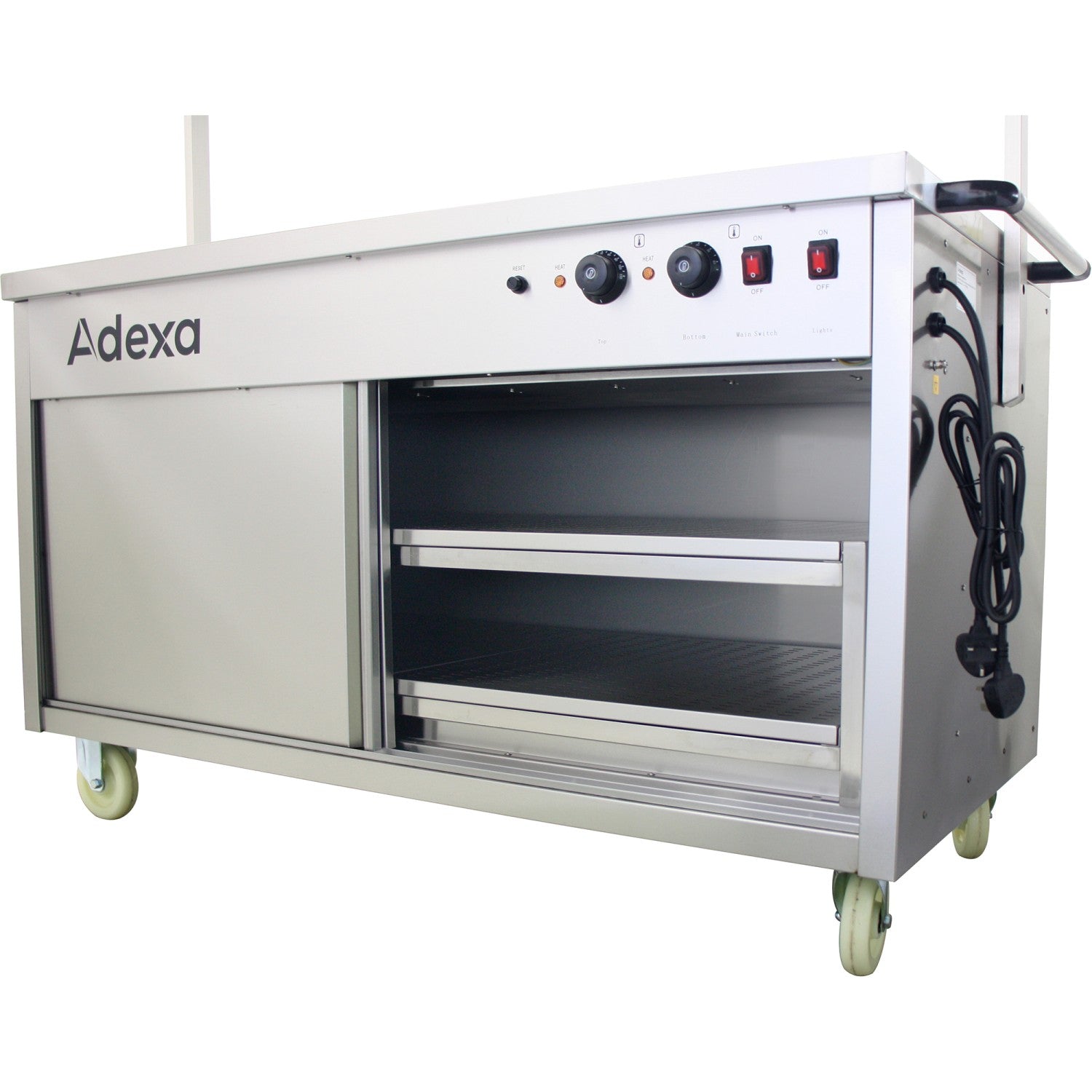 Mobile Bain Marie Top Hot Cupboard With Heated Sneeze Guard |  Yh4 W