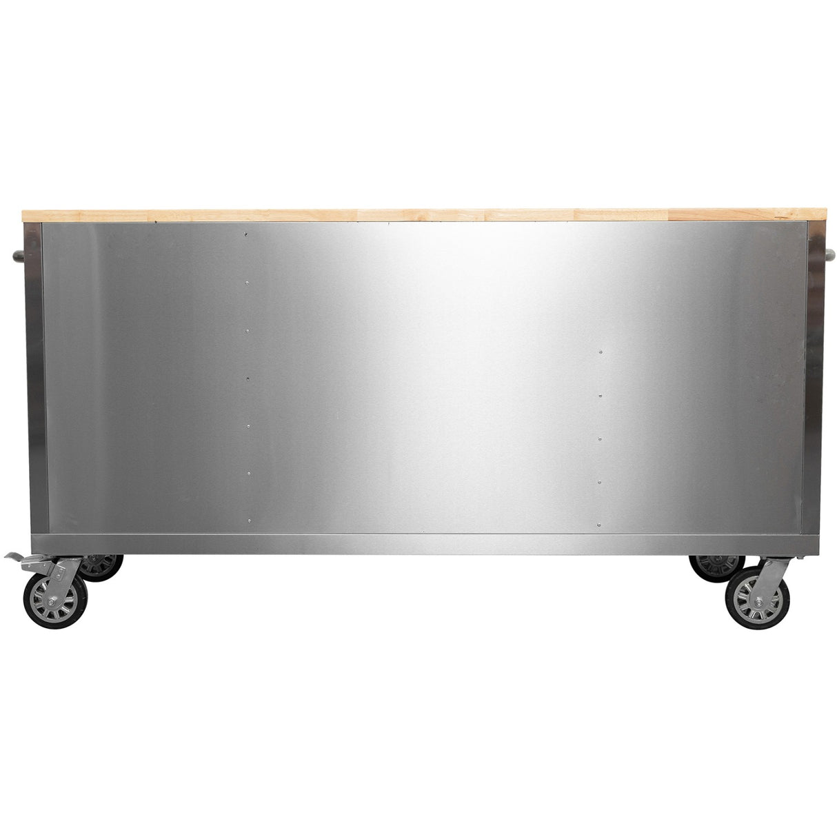 Widebody Heavy Duty Stainless Steel Rolling Tool Chest With Wooden Worktop 17 Drawers 1978x610x1000mm Silver | Yzm106