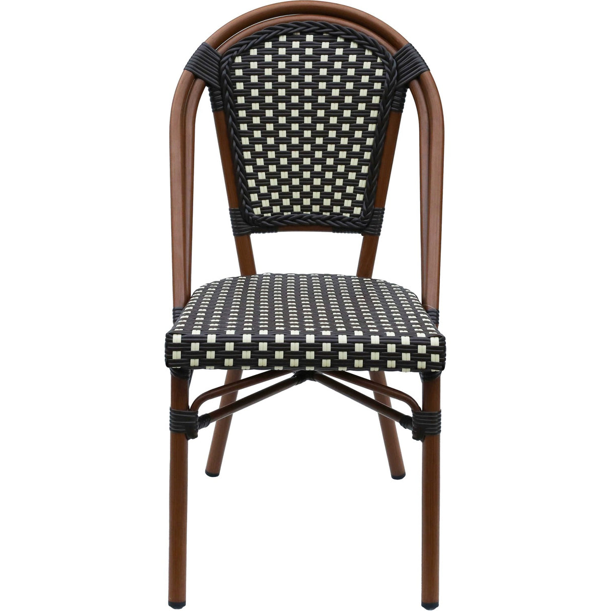 Bistro Rattan Chair Aluminium Brown &Amp; Wood Finish | Zf2003 C