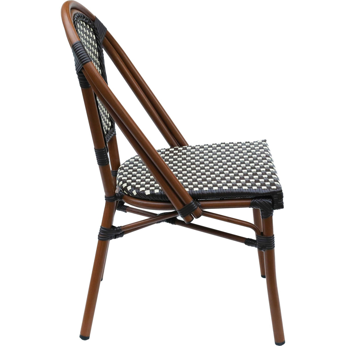 Bistro Rattan Chair Aluminium Brown &Amp; Wood Finish | Zf2003 C