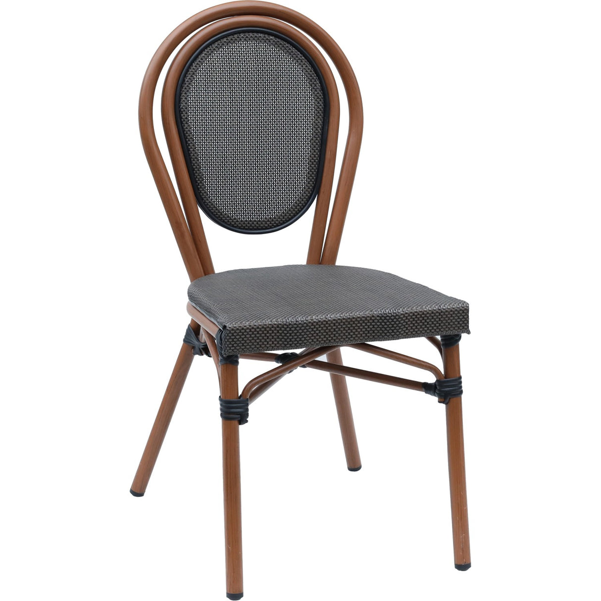 Bistro Teslin Chair Aluminium Brown &Amp; Wood | Zf3007 Cbrownwood
