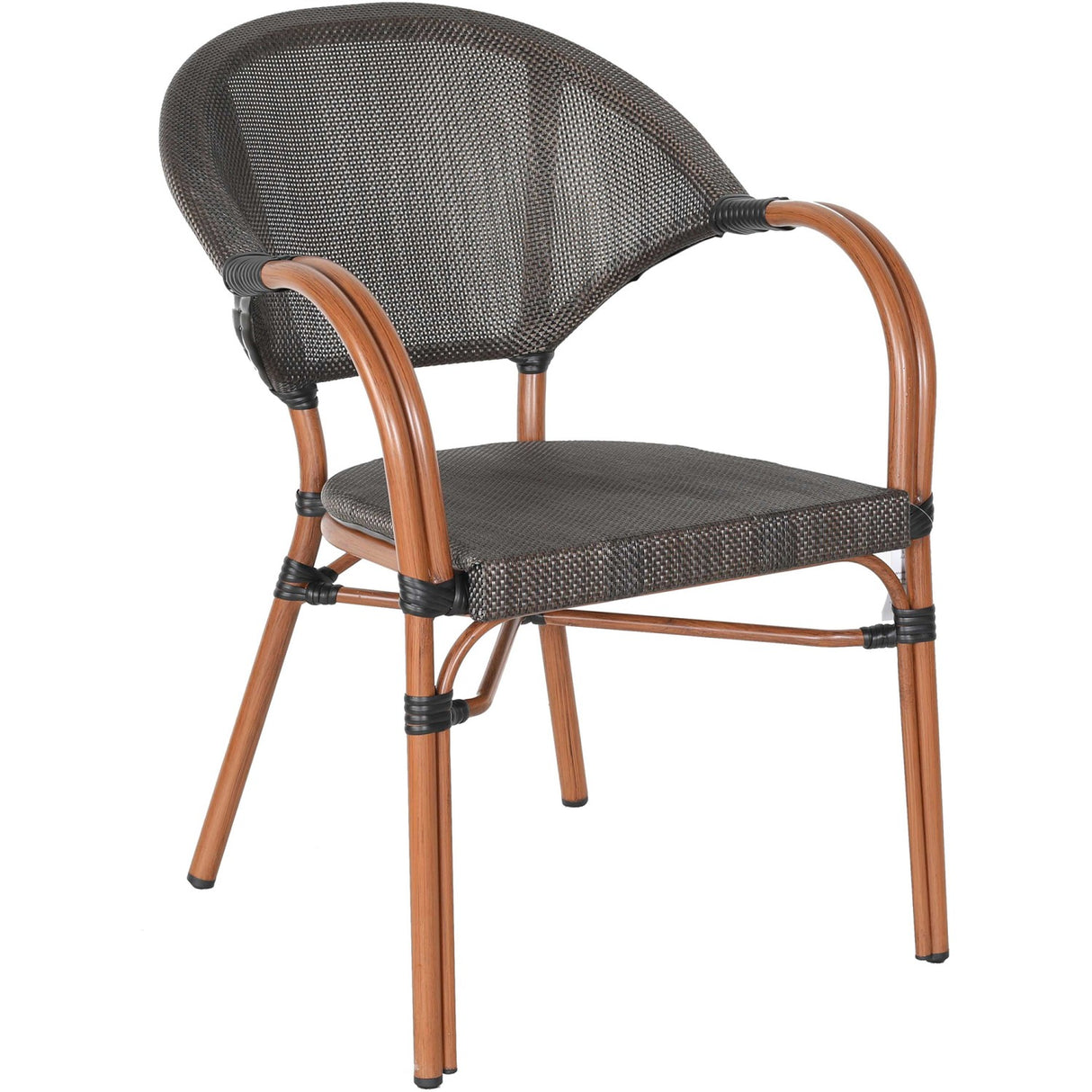 Bistro Teslin Chair Double Tube Aluminium Wood Finish| Zf3022 Cwood