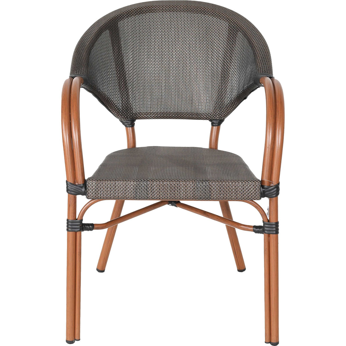 Bistro Teslin Chair Double Tube Aluminium Wood Finish| Zf3022 Cwood