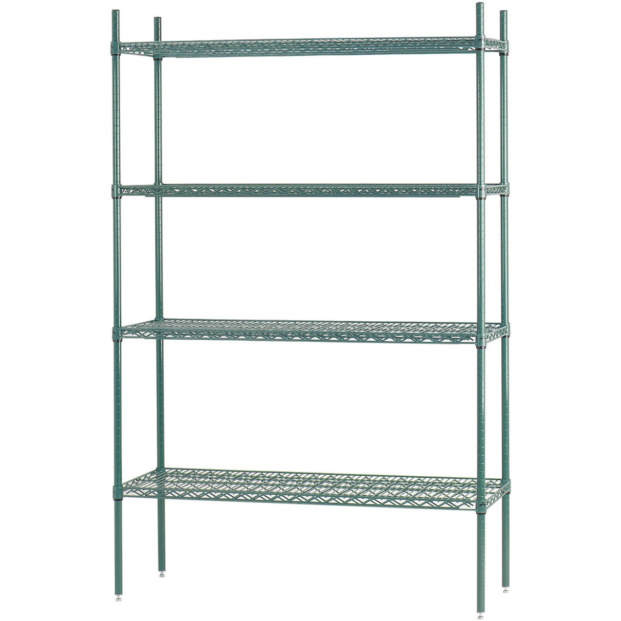 Commercial Shelving Unit 4 Tier 1000kg Width 1500mm Depth 610mm Green Zinc &Amp; Epoxy Wire | Tac238