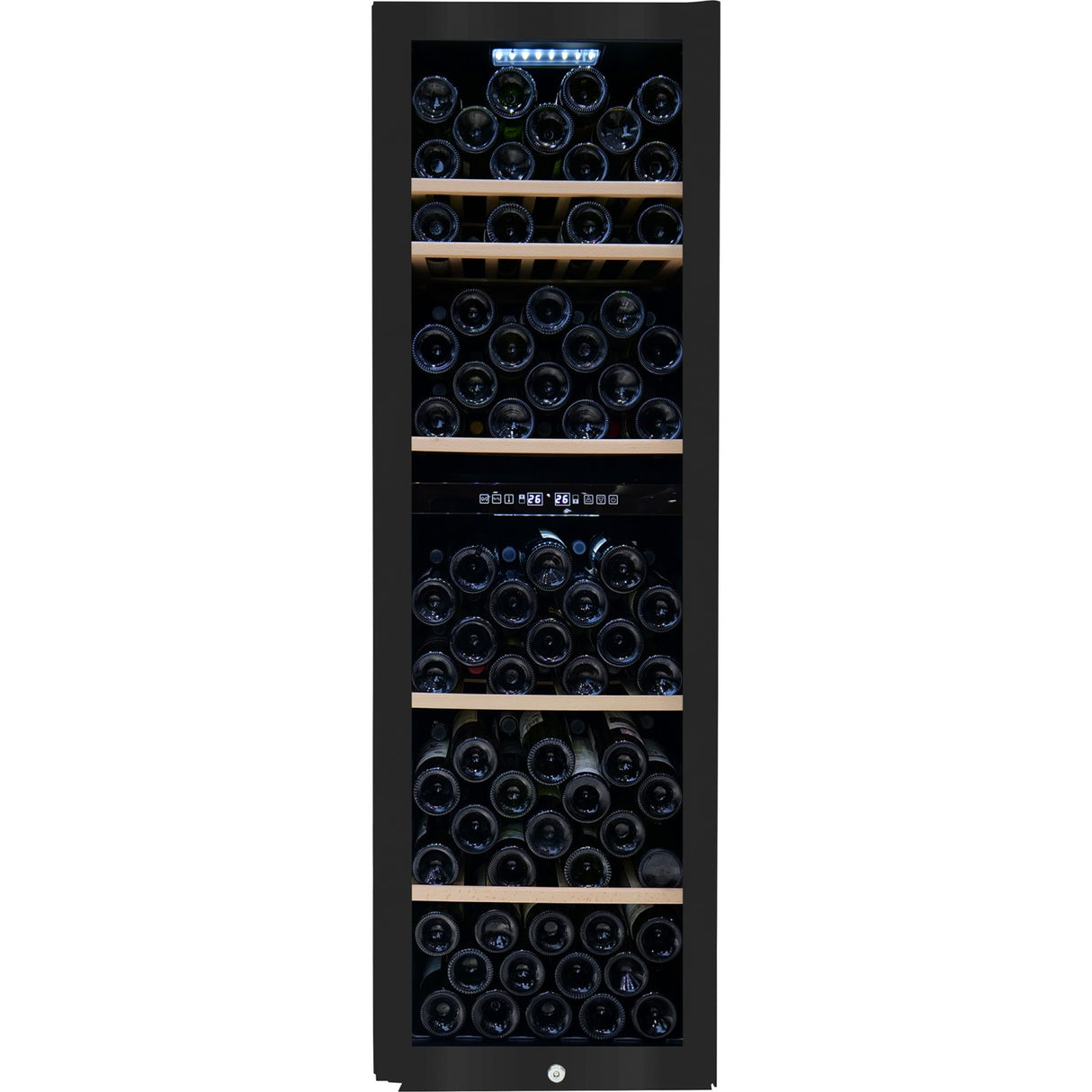 Commercial Dual Zone Wine Cooler 242 Litres 126 Bottles Glass Door 5 Shelves 490x575x1546mm| Zsb252