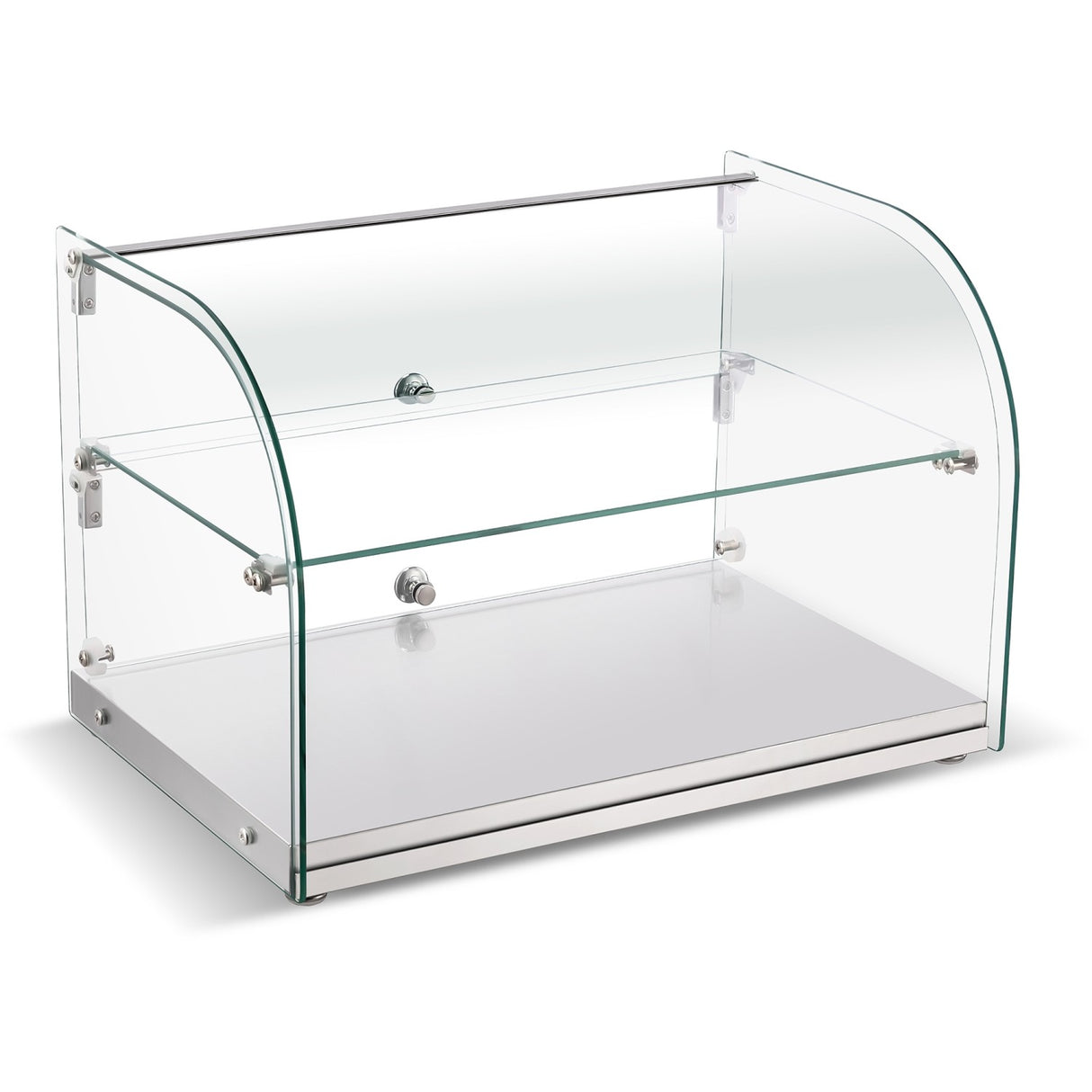 Neutral Display Case Curved 2 Tier 555x380x379mm Stainless Steel Frame | Zw45 Rss