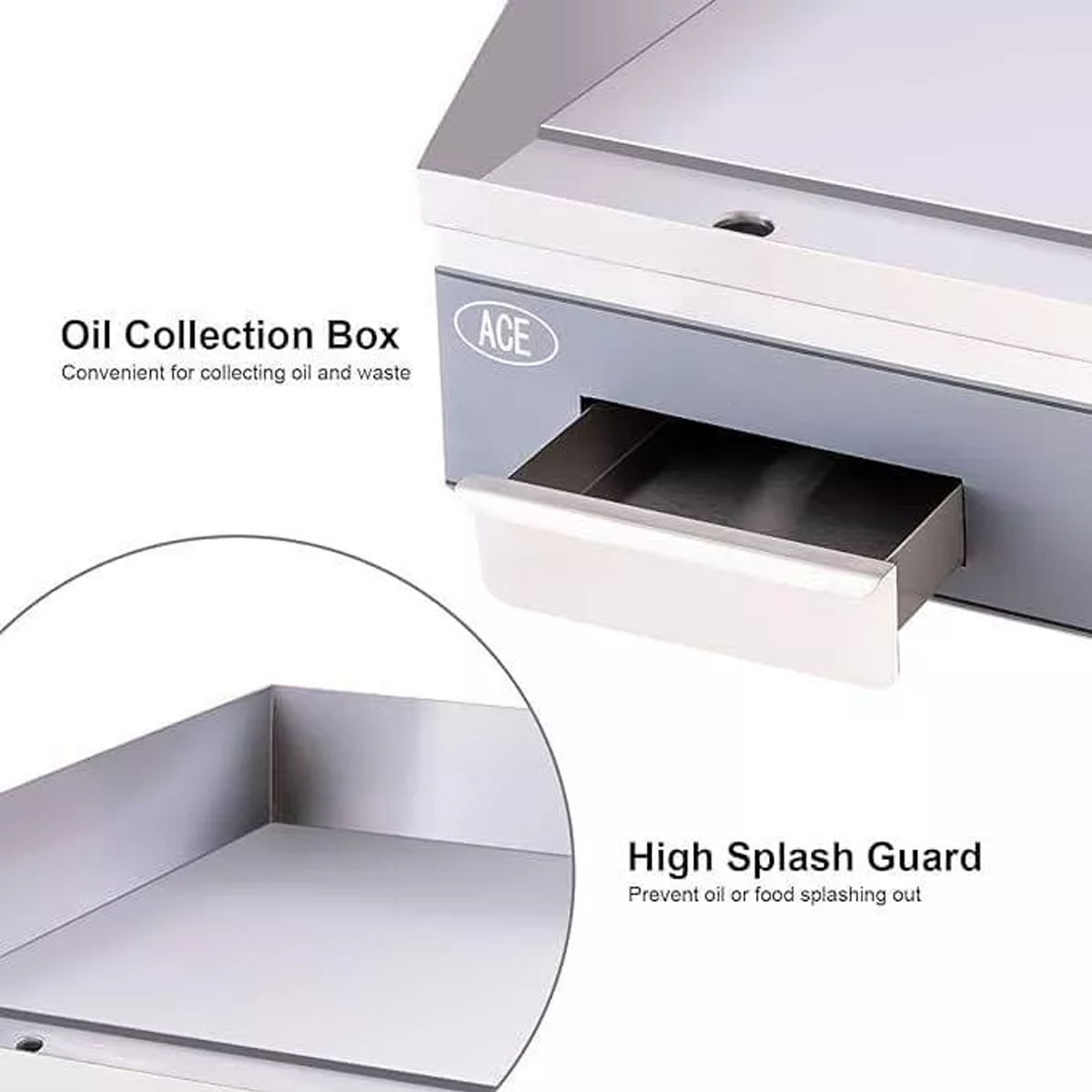 ACE 35cm Electric Griddle Mild Steel