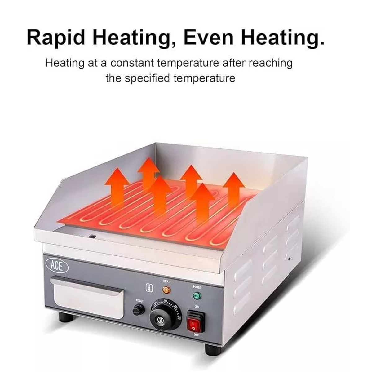 ACE 35cm Electric Griddle Mild Steel