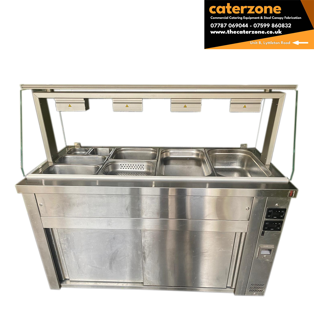 Inomak Bain Marie with glass structure 4x GN1/1 Refurbished