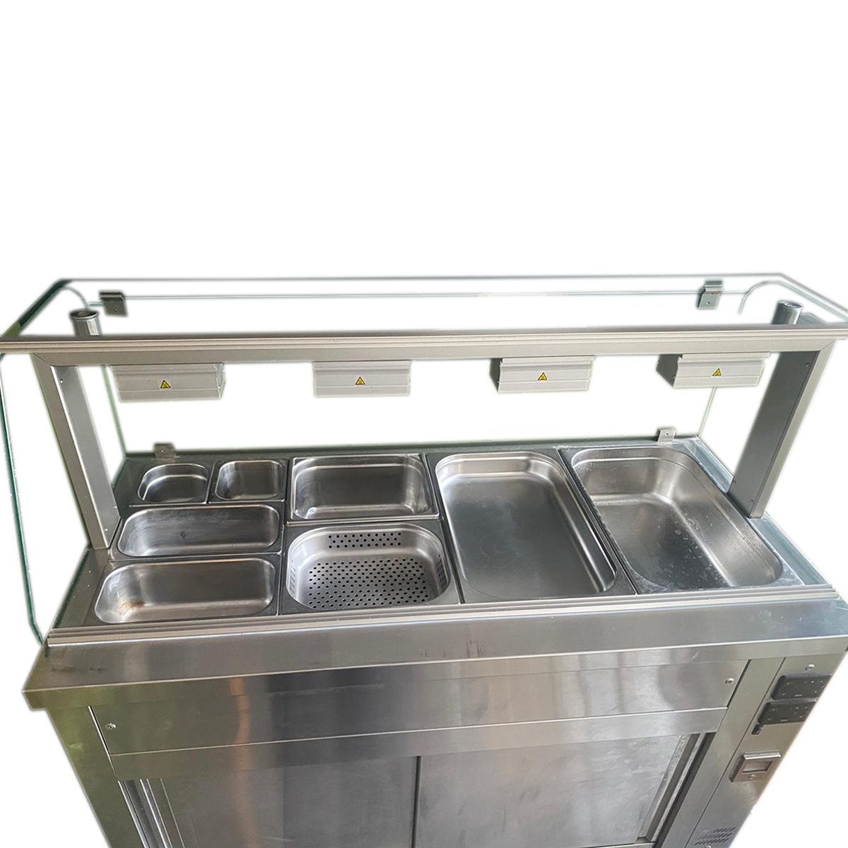 Inomak Bain Marie with glass structure 4x GN1/1 Refurbished