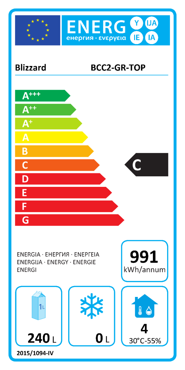 Compact Double Door Counter Refrigerator With Granite Worktop