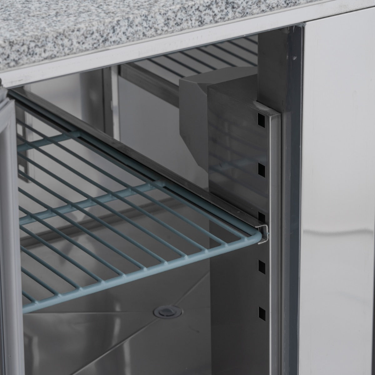 Compact Triple Door Refrigerated Pizza Prep Counter