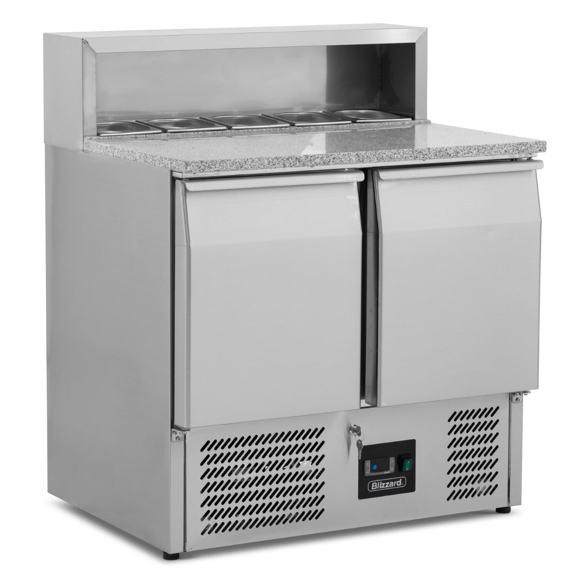 Compact Double Door Refrigerated Pizza Prep Counter