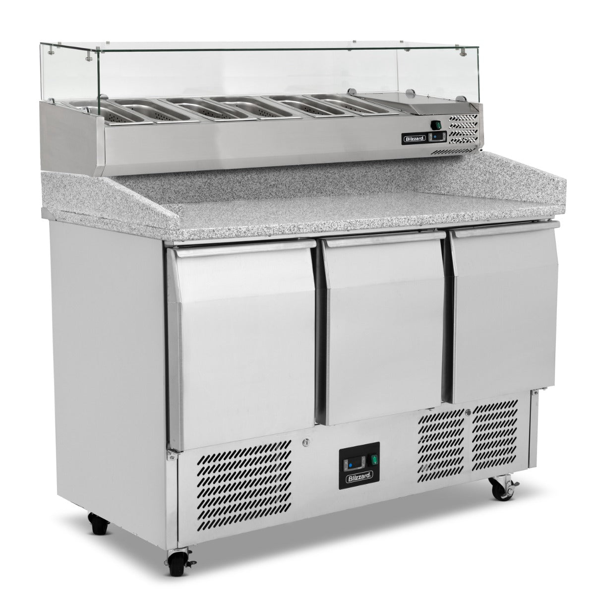 Compact Triple Door Pizza Prep Counter