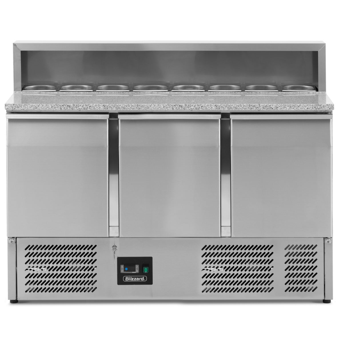 Compact Triple Door Refrigerated Pizza Prep Counter