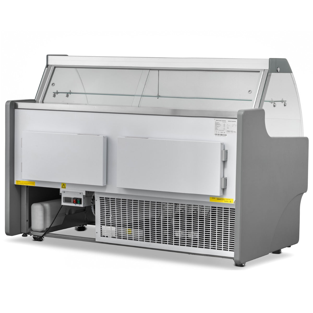 2m Curved Glass Serve Over Counter