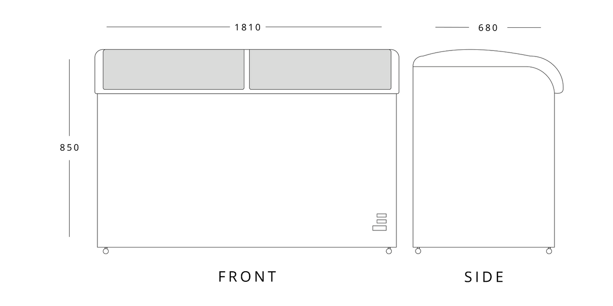 620 L Curved Glass Lid Freezer